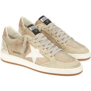 Golden Goose Ball Stars Neutral/Gold Shimmer size 38